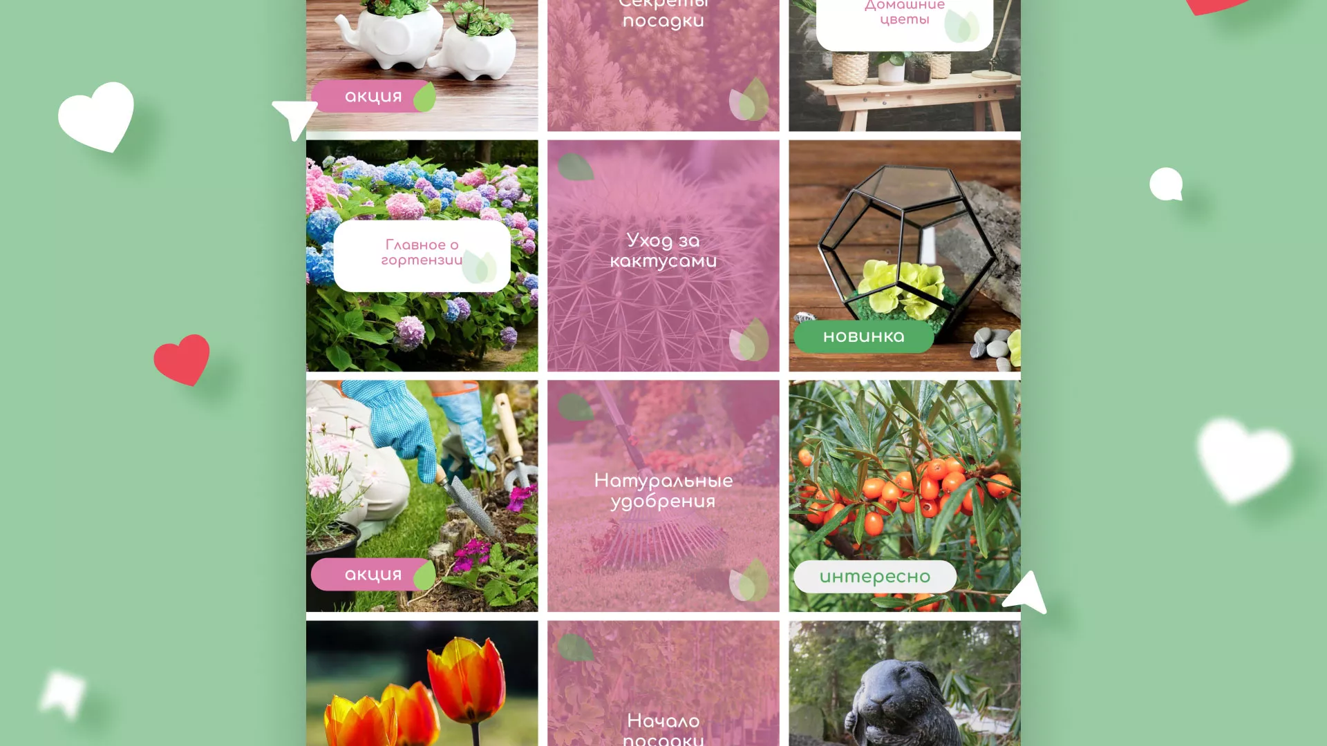 Разработка оформления профиля Instagram для магазина «Floraint» в Миассе