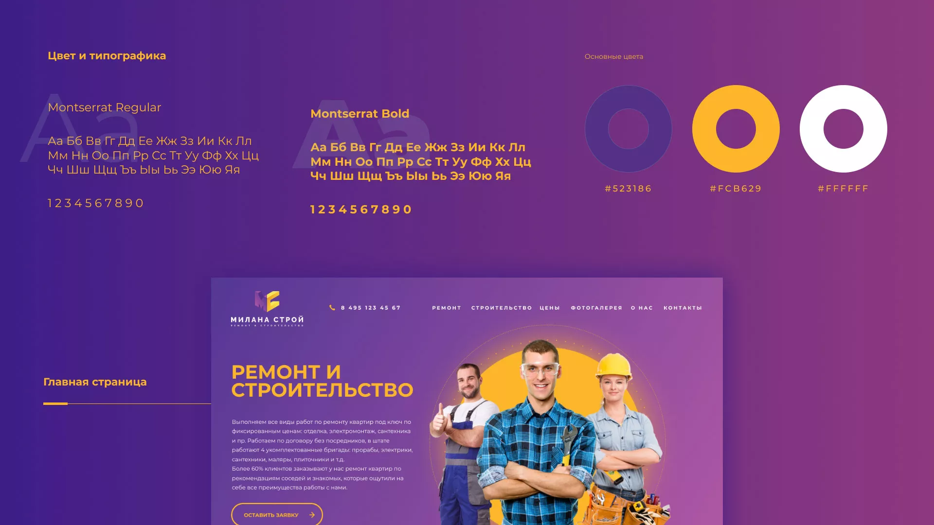 Разработка сайта строительной компании «Милана-Строй» в Миассе