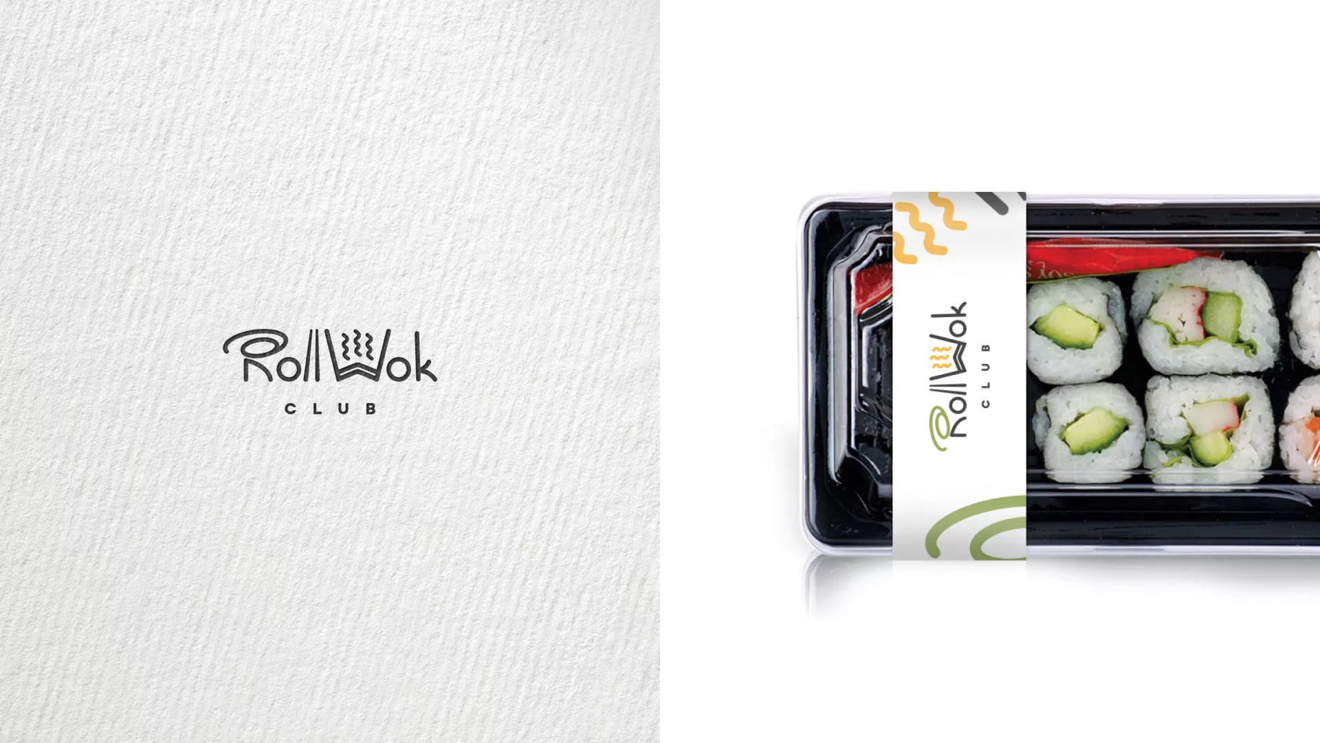 Разработка наклеек для суши-бара «Roll Wok Club» в Миассе